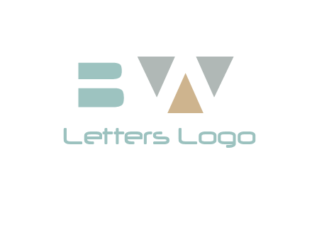 geometric shapes forming letter B and letter W