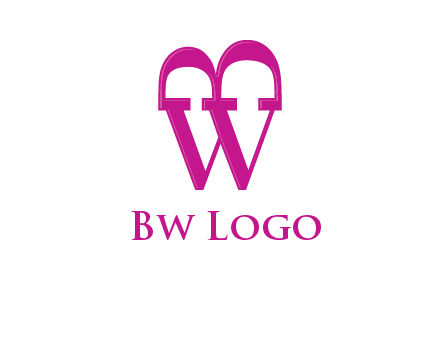 letter B and letter W in serif font joined together 