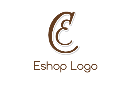 script font letter C and letter E joined together