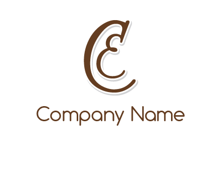 script font letter C and letter E joined together