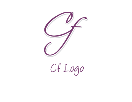 script font letter C and F joined together 