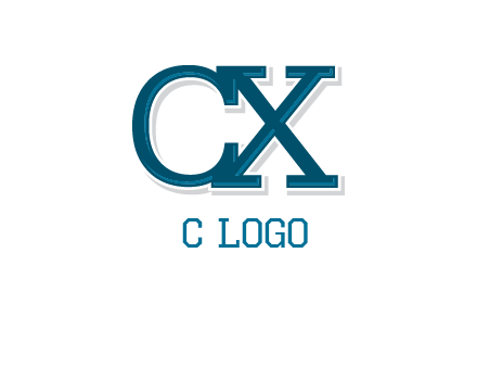 serif font letter C and letter X together