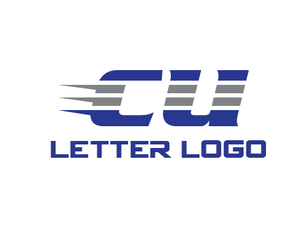 letter CU with line pattern