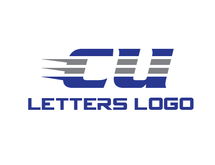 letter CU with line pattern