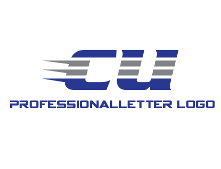 letter CU with line pattern