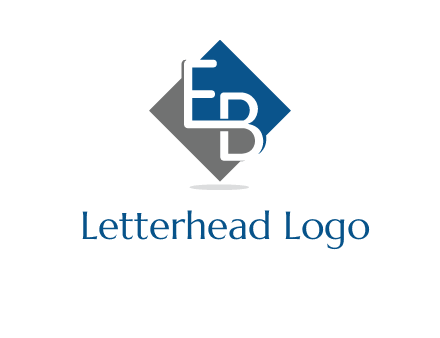 Letters EB are in Rhombus shape logo