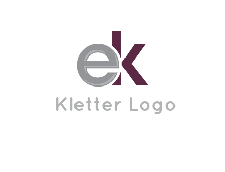 letter E overlapping letter K