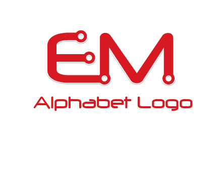 Letters EM with Digital wire logo