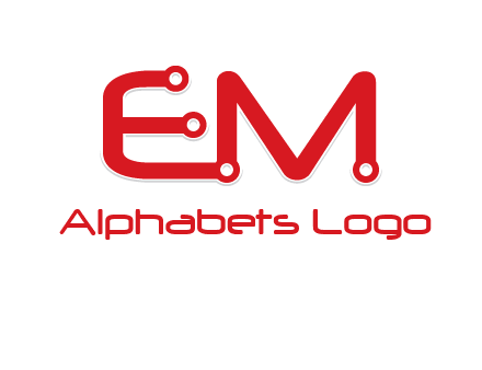 Letters EM with Digital wire logo