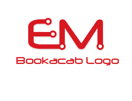 Letters EM with Digital wire logo