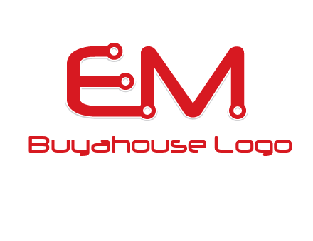 Letters EM with Digital wire logo