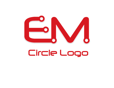 Letters EM with Digital wire logo