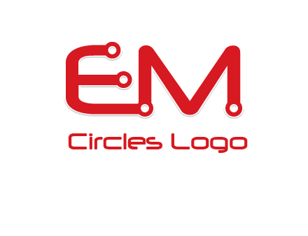 Letters EM with Digital wire logo