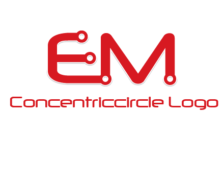 Letters EM with Digital wire logo