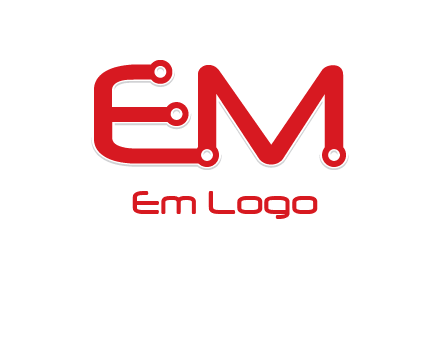 Letters EM with Digital wire logo