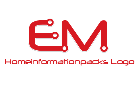 Letters EM with Digital wire logo