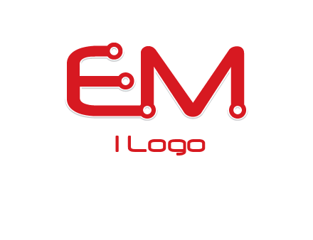 Letters EM with Digital wire logo