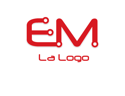 Letters EM with Digital wire logo