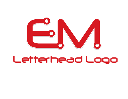 Letters EM with Digital wire logo