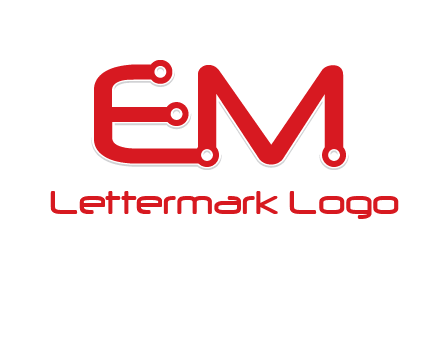 Letters EM with Digital wire logo