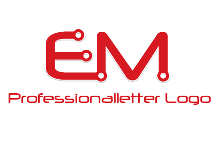 Letters EM with Digital wire logo