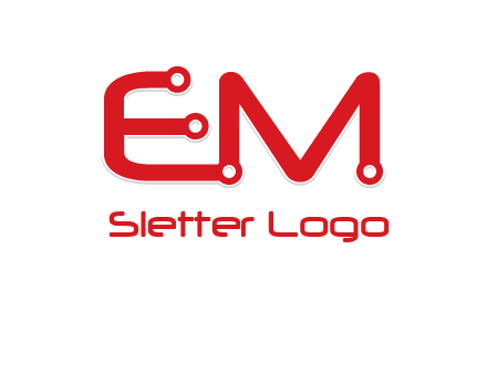 Letters EM with Digital wire logo