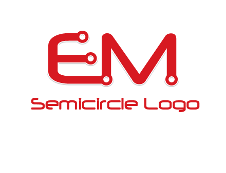 Letters EM with Digital wire logo