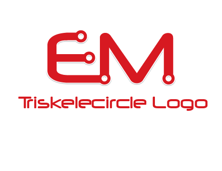 Letters EM with Digital wire logo