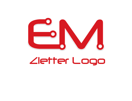 Letters EM with Digital wire logo