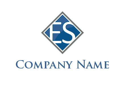 Letters ES are in rhombus shape logo