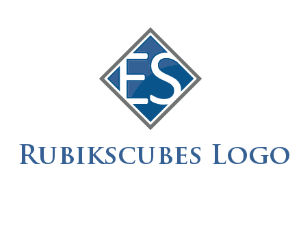 Letters ES are in rhombus shape logo