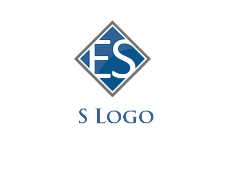 Letters ES are in rhombus shape logo