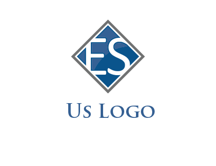 Letters ES are in rhombus shape logo