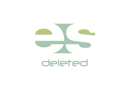 Letters ES are in rectangle shape logo