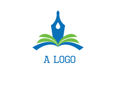 pen nib on horizontal book publishing logo