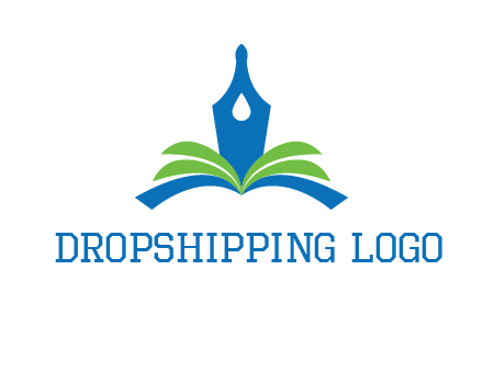 pen nib on horizontal book publishing logo