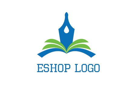 pen nib on horizontal book publishing logo