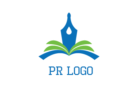 pen nib on horizontal book publishing logo