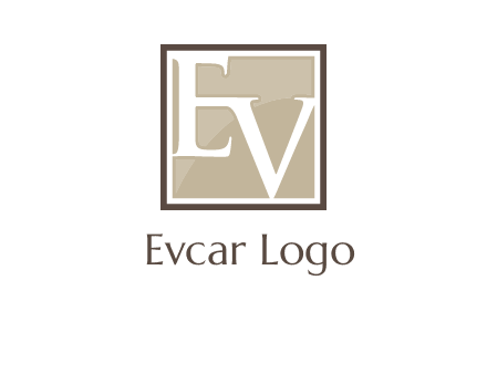 Letters EV are in square logo