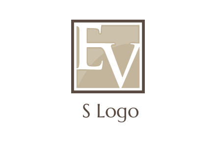 Letters EV are in square logo