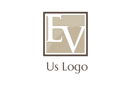 Letters EV are in square logo