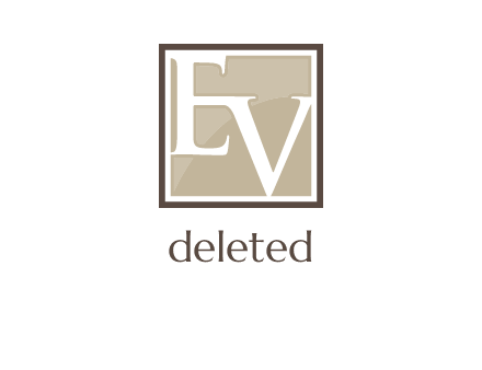 Letters EV are in square logo