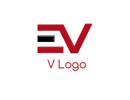 abstract letter E with letter V