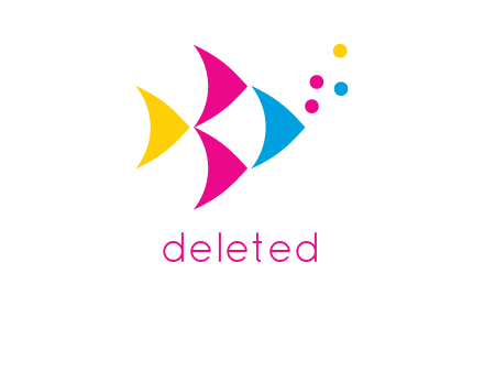 colorful abstract fish blowing bubbles printing logo