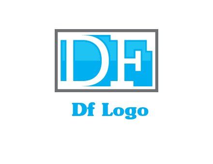 Letters DF are in rectangle logo