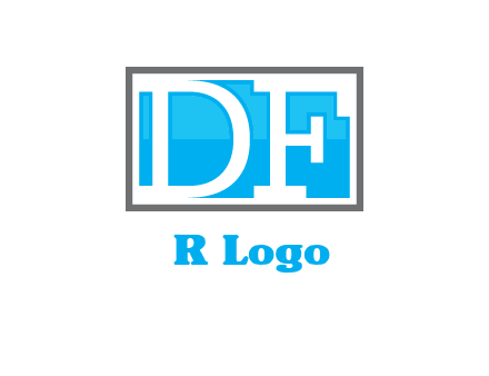 Letters DF are in rectangle logo