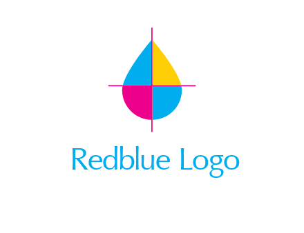 cross lines across colorful drop printing logo