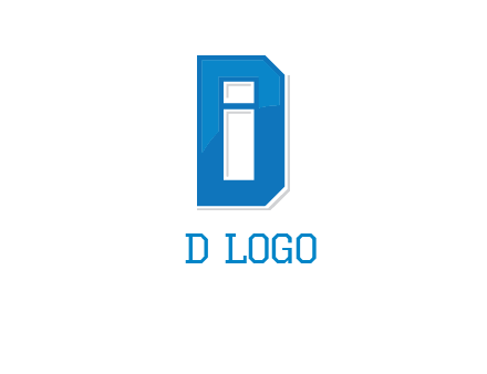 blocky letter I in letter D