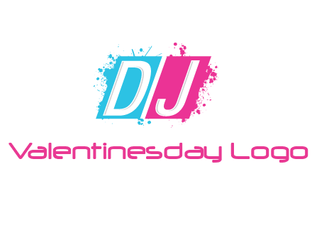 letters dj are in splash Rectangle logo