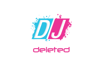 letters dj are in splash Rectangle logo